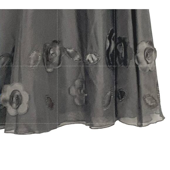 Laura Ashley Black Silk A Line Chiffon Tulle Midi Skirt 4P 4 Whimsigoth NEW NWT - Picture 4 of 11